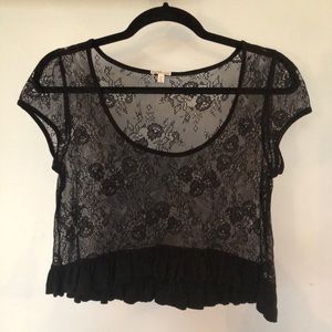 Sheer lace crop top